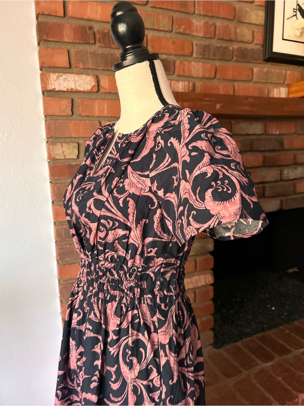 NWT Anthropologie Somerset Paisley Print Maxi Dress in Navy/Marin Sz XS - Picture 6 of 9